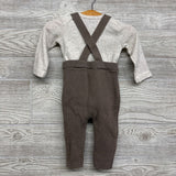 LS Bodysuit & Ribbed Knit Suspender Pants 9M