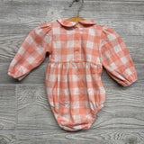 LS Collared Bubble Romper Gingham 3-6M