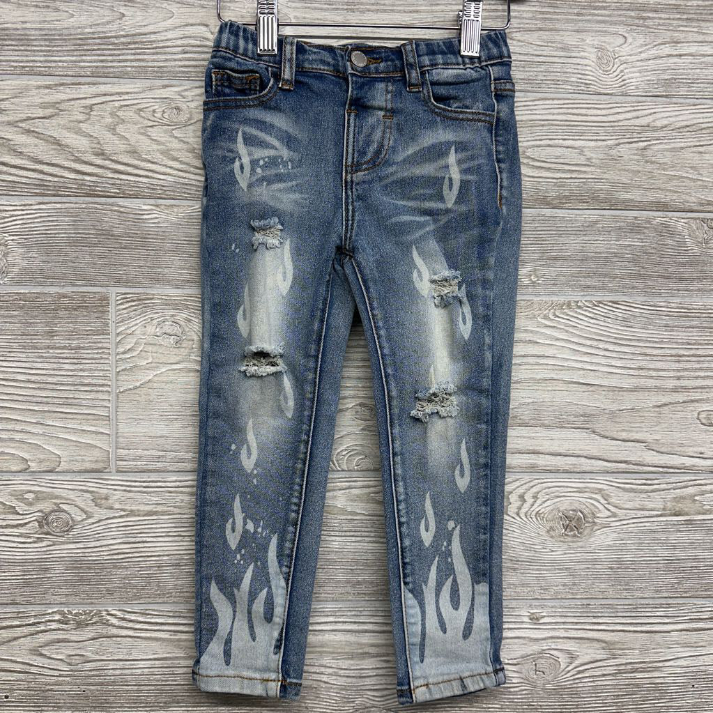 Distressed Skinny Jeans Flames 4