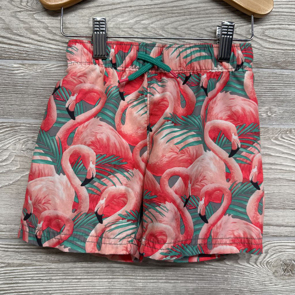 Drawstring Swim Trunks Flamingos 3T