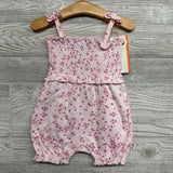 NEW Smocked Tank Romper & Sun Hat Flowers 6-9M