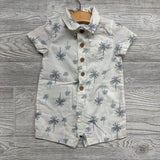 Nw/oT Button Up Shorty Romper Palm Trees 6M