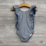 NEW Swimsuit Ruffles Stripe Waterfall Back Bow 3T