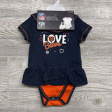 NEW Chicago Bears Love Dress, Bib & Bootie Set 6M