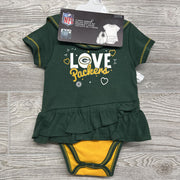 NEW Green Bay Packers Love Dress, Bib & Bootie Set 6M