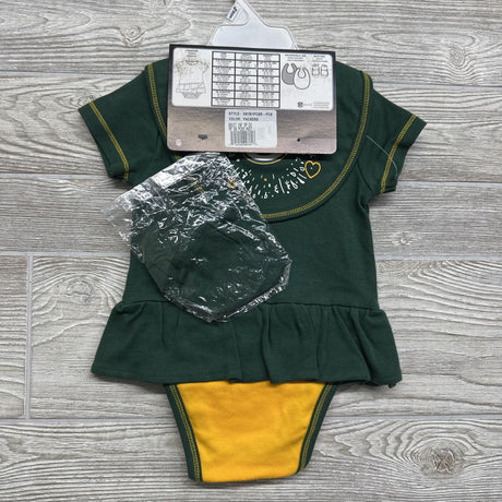 NEW Green Bay Packers Love Dress, Bib & Bootie Set 6M