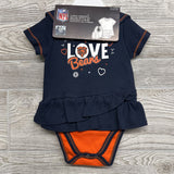 NEW Chicago Bears Love Dress, Bib & Bootie Set 3-6M