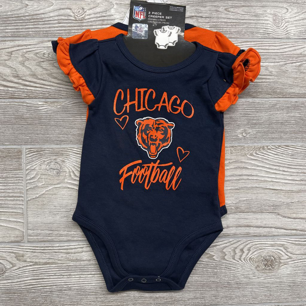 NEW 2 Pc Bodysuit Set Chicago Bears 6-9M
