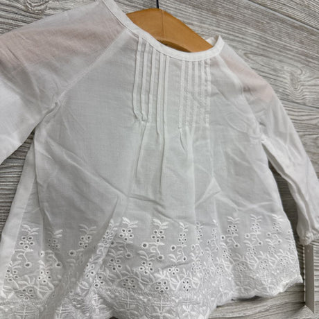 NEW LS Shirt Eyelet Flowers 6M