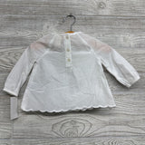 NEW LS Shirt Eyelet Flowers 6M