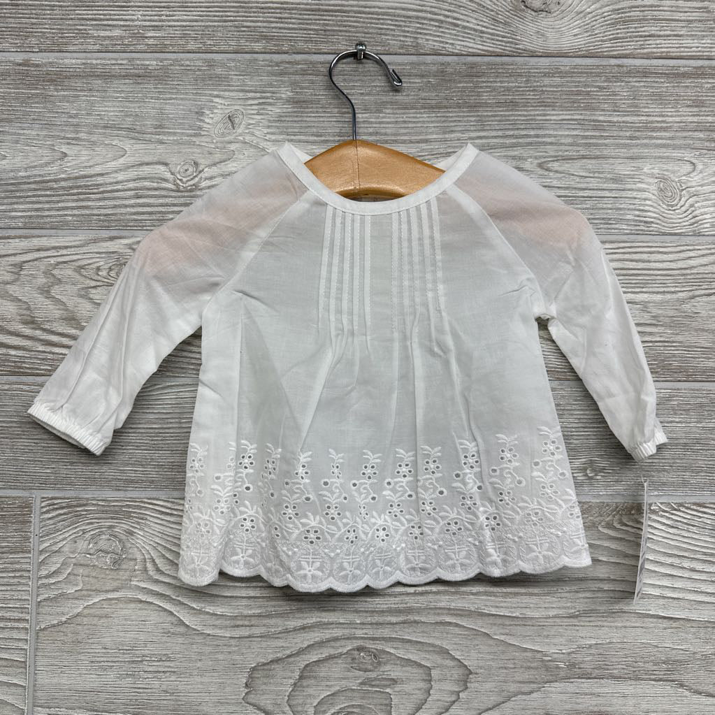 NEW LS Shirt Eyelet Flowers 3M