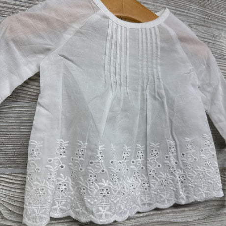 NEW LS Shirt Eyelet Flowers 3M