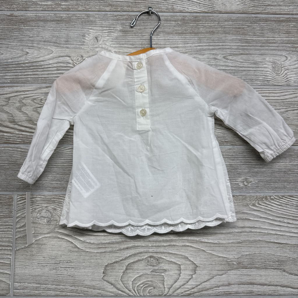 NEW LS Shirt Eyelet Flowers 3M