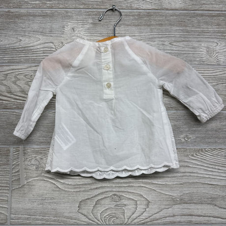 NEW LS Shirt Eyelet Flowers 3M