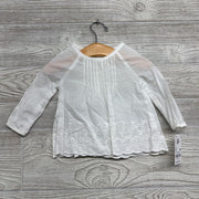 NEW LS Shirt Eyelet Flowers 9M