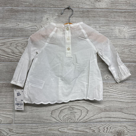 NEW LS Shirt Eyelet Flowers 9M
