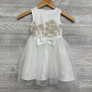 Tank Tulle Dress Embroidered Flowers Bow 4T