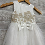 Tank Tulle Dress Embroidered Flowers Bow 4T