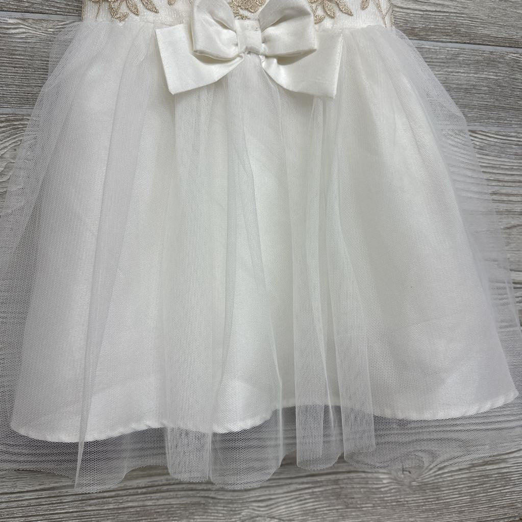Tank Tulle Dress Embroidered Flowers Bow 4T