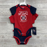 NWE 3 Pk Bodysuit Washington Nationals Baseball 12M