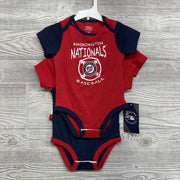NWE 3 Pk Bodysuit Washington Nationals Baseball 12M