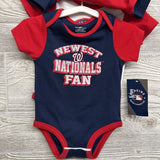 NWE 3 Pk Bodysuit Washington Nationals Baseball 12M