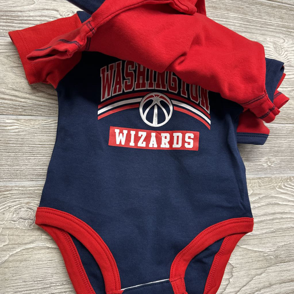 NEW 3 Pk Bodysuit Washington Nationals, Capitals, Wizards Teams 3-6M