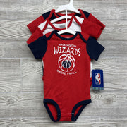 NEW 3 Pk Bodysuit Washington Wizards Basketball 6-9M