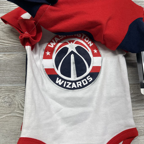 NWE 3 Pk Bodysuit Washington Wizards Basketball 6-9M