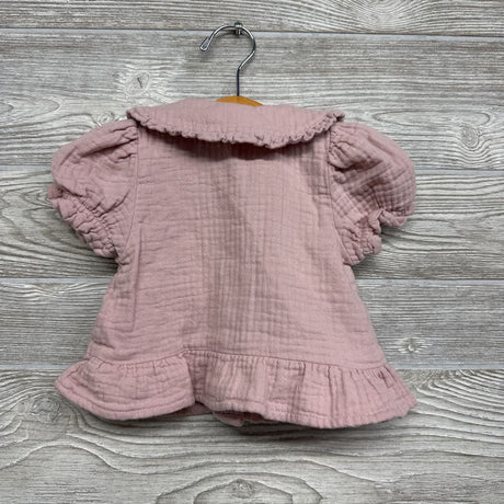 Gauze Button Up Collared Shirt Flowers 12M