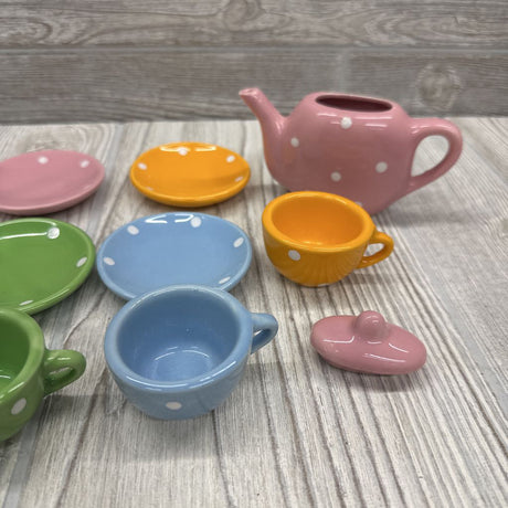 Mini Porcelain Tea Set Polka Dots