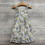 Flutter Strap Textured Tank Dress Flowers 4T