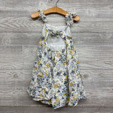 Flutter Strap Textured Tank Dress Flowers 4T