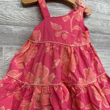 Textured Tiered Tank Dress Flowers 4T