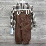 NEW Cord Pants & Plush Plaid Button Up Shirt 2t
