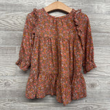 Tiered LS Dress Flowers 2t