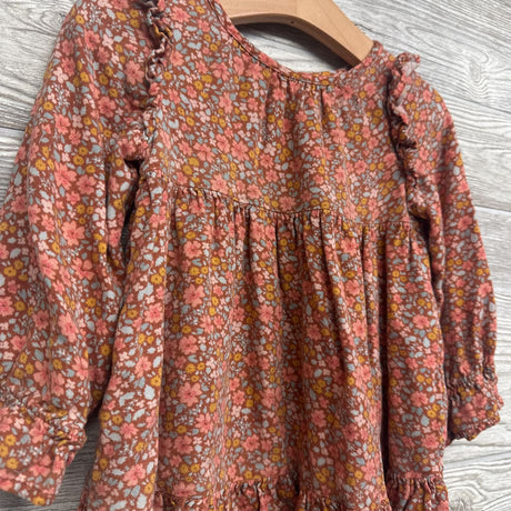 Tiered LS Dress Flowers 2t
