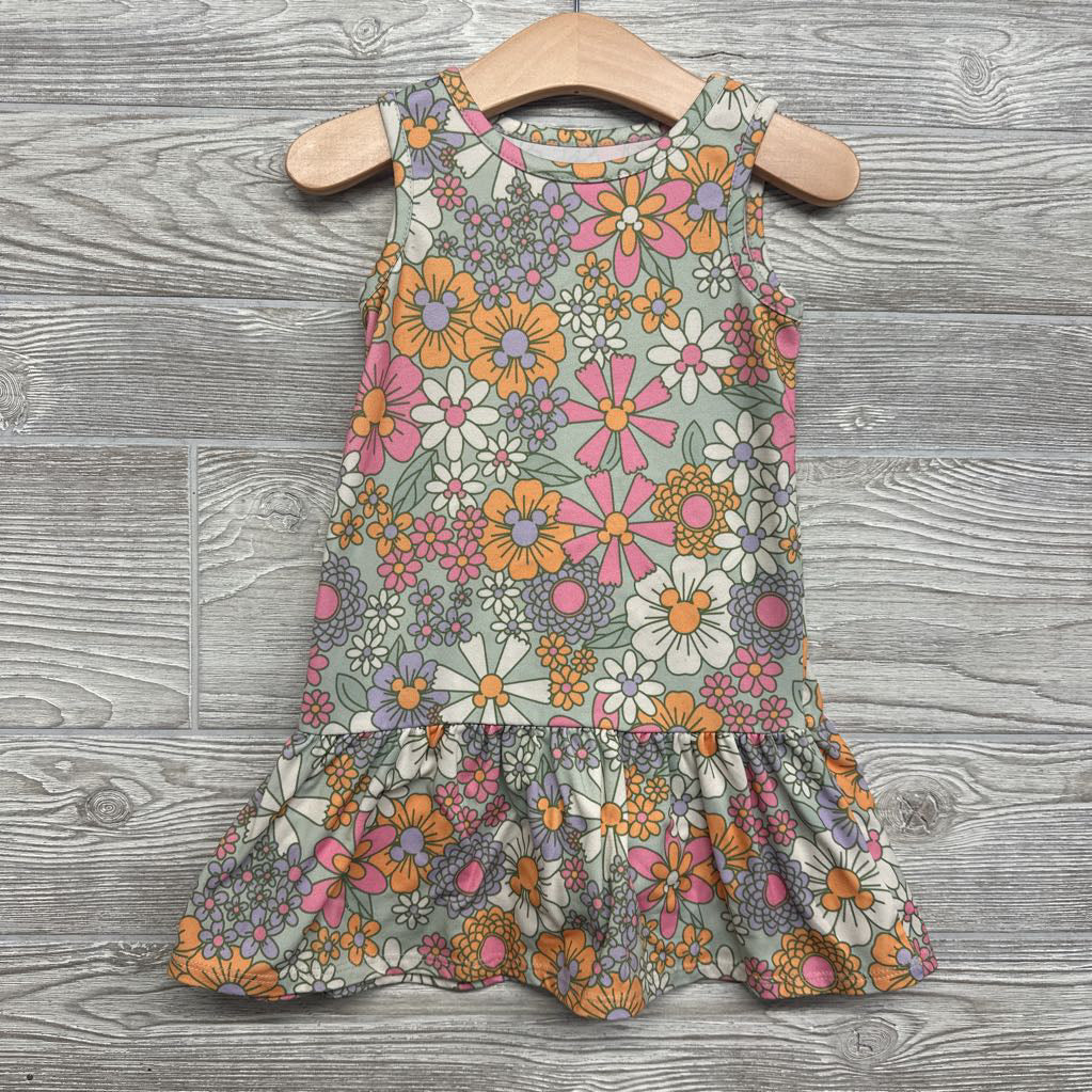 Sleeveless Dress Flowers 2t