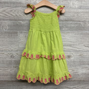 Smocked Flutter Sleeve Dress Embroidered Pineapples 5t