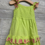 Smocked Flutter Sleeve Dress Embroidered Pineapples 5t