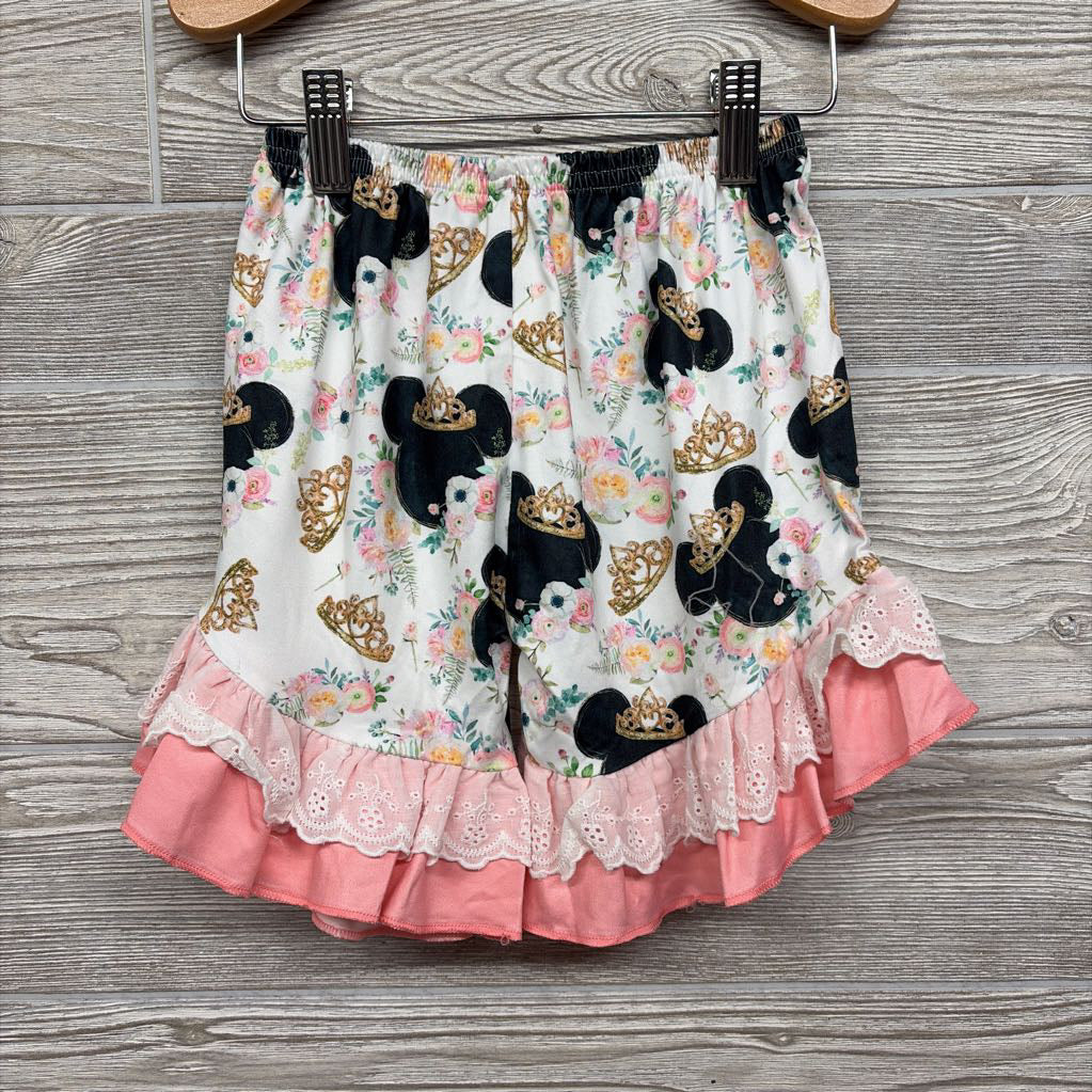 Puff Sleeve Shirt & Shorts Minnie Mouse Princess In Training Eyelet Trim 5-6