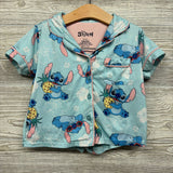 2 Pc Button Up PJs Stitch Pineapples 6-6X