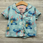 2 Pc Button Up PJs Stitch Pineapples 6-6X
