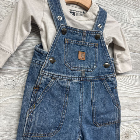 Denim Overalls & Shirt 6M