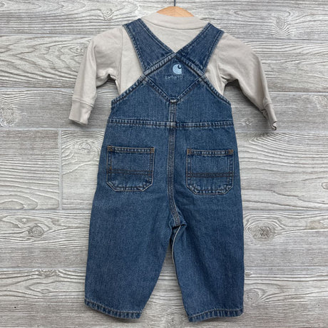 Denim Overalls & Shirt 6M