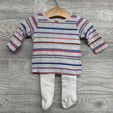 LS Shirt Stripes, Corduroy Jumper & Tights 3M
