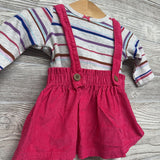 LS Shirt Stripes, Corduroy Jumper & Tights 3M