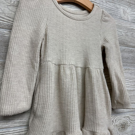 LS Waffle Knit Tiered Dress 2t