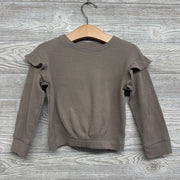 Ribbed Crew Ruffle Sleeve 2t