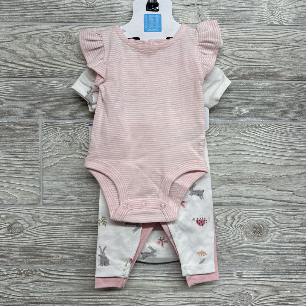 NEW Bodysuit Rabbits, Bugs, Flutter Sleeve Bodysuit & Pants 3M
